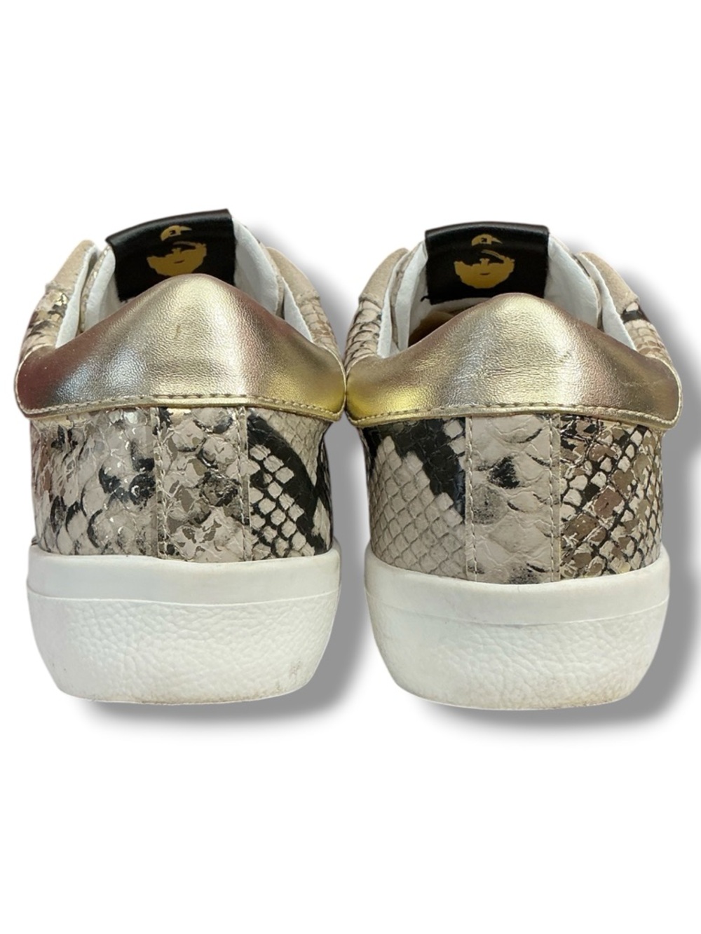 Steve Madden Metallic Gold & Cream Snake-Print Sneakers - Picture 6 of 12